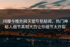 网曝今晚外网天堂导航秘闻，热门神秘人细节真相大白让你细节太炸裂