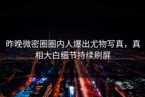 昨晚微密圈圈内人爆出尤物写真，真相大白细节持续刷屏