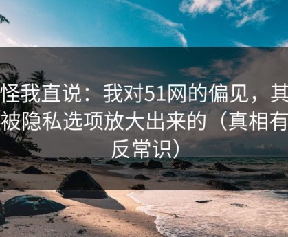 别怪我直说：我对51网的偏见，其实是被隐私选项放大出来的（真相有点反常识）