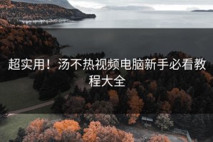 超实用！汤不热视频电脑新手必看教程大全