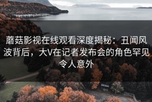 蘑菇影视在线观看深度揭秘：丑闻风波背后，大V在记者发布会的角色罕见令人意外