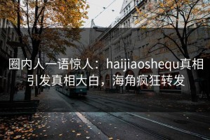 圈内人一语惊人：haijiaoshequ真相引发真相大白，海角疯狂转发