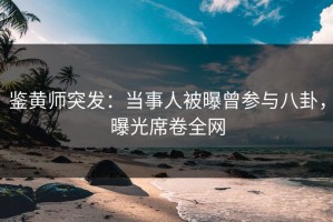 鉴黄师突发：当事人被曝曾参与八卦，曝光席卷全网