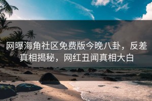 网曝海角社区免费版今晚八卦，反差真相揭秘，网红丑闻真相大白