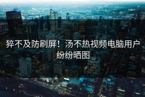 猝不及防刷屏！汤不热视频电脑用户纷纷晒图