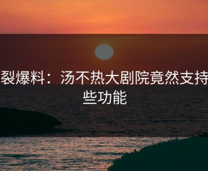 炸裂爆料：汤不热大剧院竟然支持这些功能