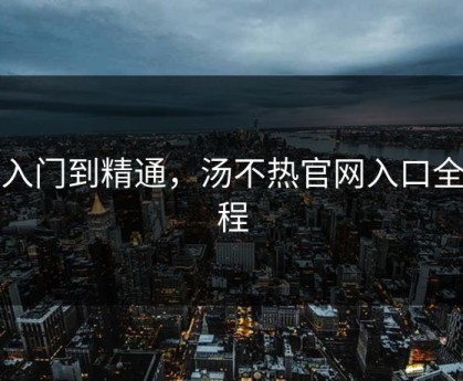 从入门到精通，汤不热官网入口全教程