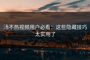 汤不热视频用户必看：这些隐藏技巧太实用了