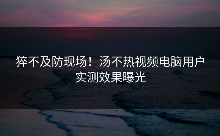 猝不及防现场！汤不热视频电脑用户实测效果曝光