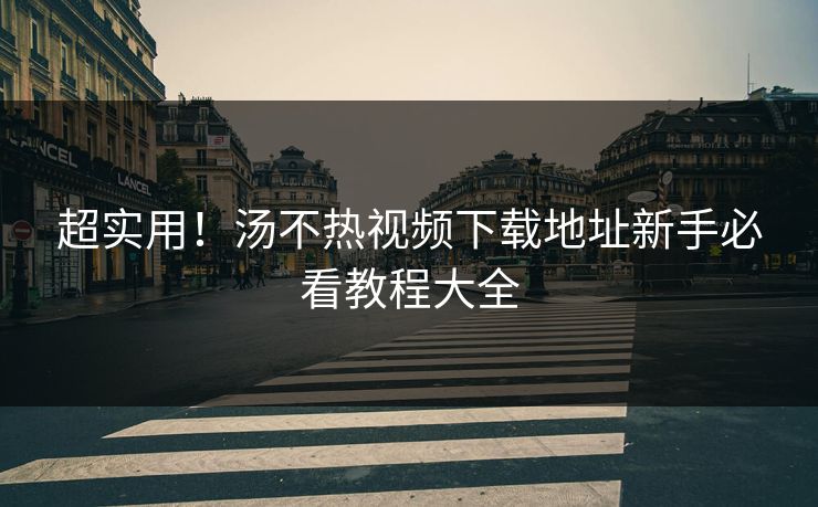超实用！汤不热视频下载地址新手必看教程大全