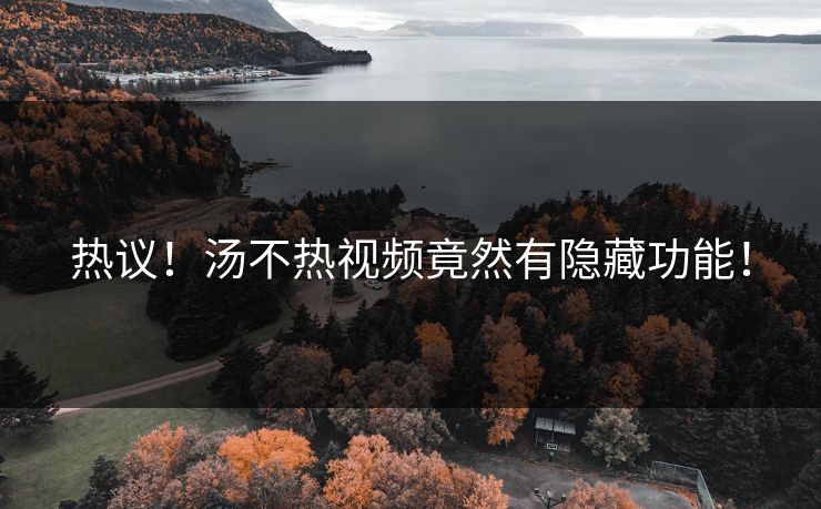 热议！汤不热视频竟然有隐藏功能！