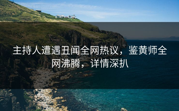 主持人遭遇丑闻全网热议，鉴黄师全网沸腾，详情深扒