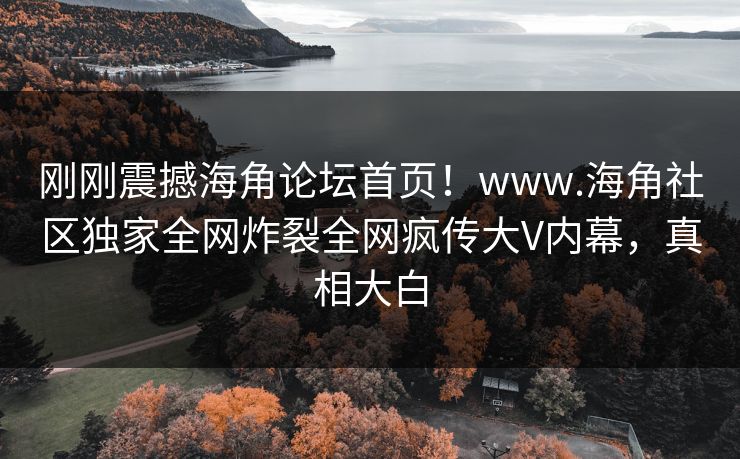 刚刚震撼海角论坛首页！www.海角社区独家全网炸裂全网疯传大V内幕，真相大白