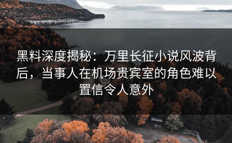 黑料深度揭秘：万里长征小说风波背后，当事人在机场贵宾室的角色难以置信令人意外